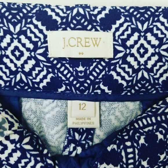 J.Crew Tile Medallion Print Pants. Blue. 12#021 - Picture 7 of 9